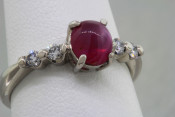 Platinum star ruby ring with diaonds
