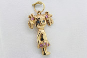 14k pink and blue cubic zirconia girl charm