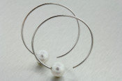 Pearl Wire Hoops