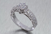 14k Diamond Flower Engagement Ring