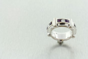 14k Diamond and Amethyst Ring