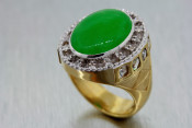14k jade and diamond ring