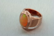 18k rose gold opal ring