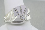 14k White Gold Haley's Comet Ring