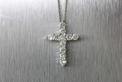 14k 11 stone diamond cross