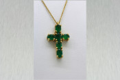18k Emerald Cross