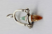 Silver citrine and tourmaline pendant