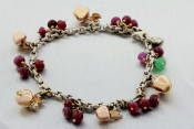 18k apple and gemstone charm bracelet
