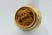 Britain Sovereign George Slaying Dragon Gold Ring