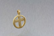 14k heart crucifix pendant