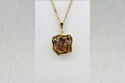 14k Bezel set natural gold nugget pendant