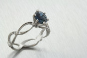 platinum sapphire and diamond infinity ring