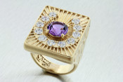 14K Amethyst and Diamond Ring