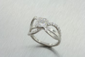Platinum Asscher Cut Diamond Engagement Ring