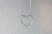 0.56 ct TW Diamond and 14k White Gold Heart