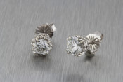 14k white gold stud earrings