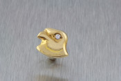 14k eagle head tie pin with diamond eye