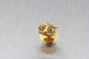 14k ruby eyed owl lapel pin