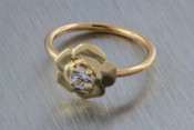 14k rose ring with diamond