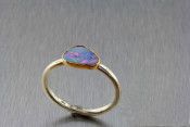 Silver and 14k Opal ring