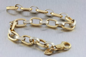 14k two tone cable bracelet