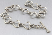 14k heart link toggle bracelet