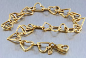 14k 3D heart bracelet