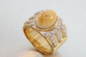 14k elk tooth and diamond ring
