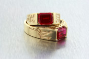 14k ruby initial rings