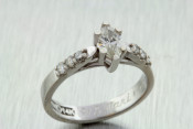 14k white gold marquise engagement ring