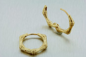 18k bamboo huggie earrings