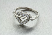 14k white gold heart ring