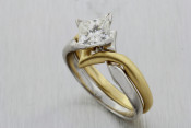 14k and platinum princess cut diamond wedding set