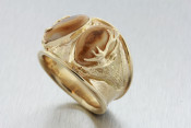 14k elk tooth ring