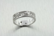 14k white gold and diamond band