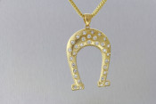 14k diamond horseshoe pendant