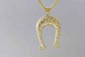 14k diamond horseshoe pendant