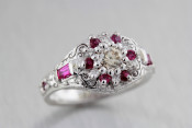 platinum ruby and diamond ring