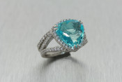 Platinum and Paraiba Tourmaline Wedding Set