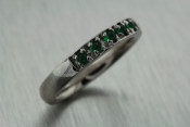 14k black gold lab created emerald anniversary band