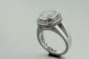 14k white gold diamond halo engagement ring