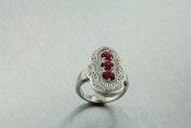 platinum and ruby filigree ring