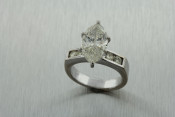 14k marquise and channel set diamond engagement ring