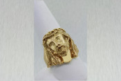 14k 3D Jesus Head ring