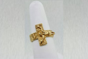 14k Crucifix Ring With Jesus