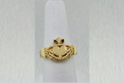 14k skeleton hand Claddagh ring