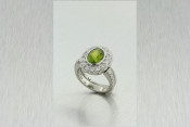 platinum tsavorite halo ring